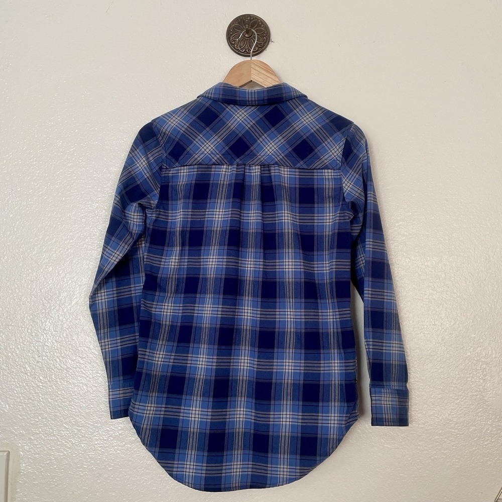 Outdoors Research Button‎ Down Shirt Women's XS Blue Flannel Long Sleeve - Picture 2 of 8